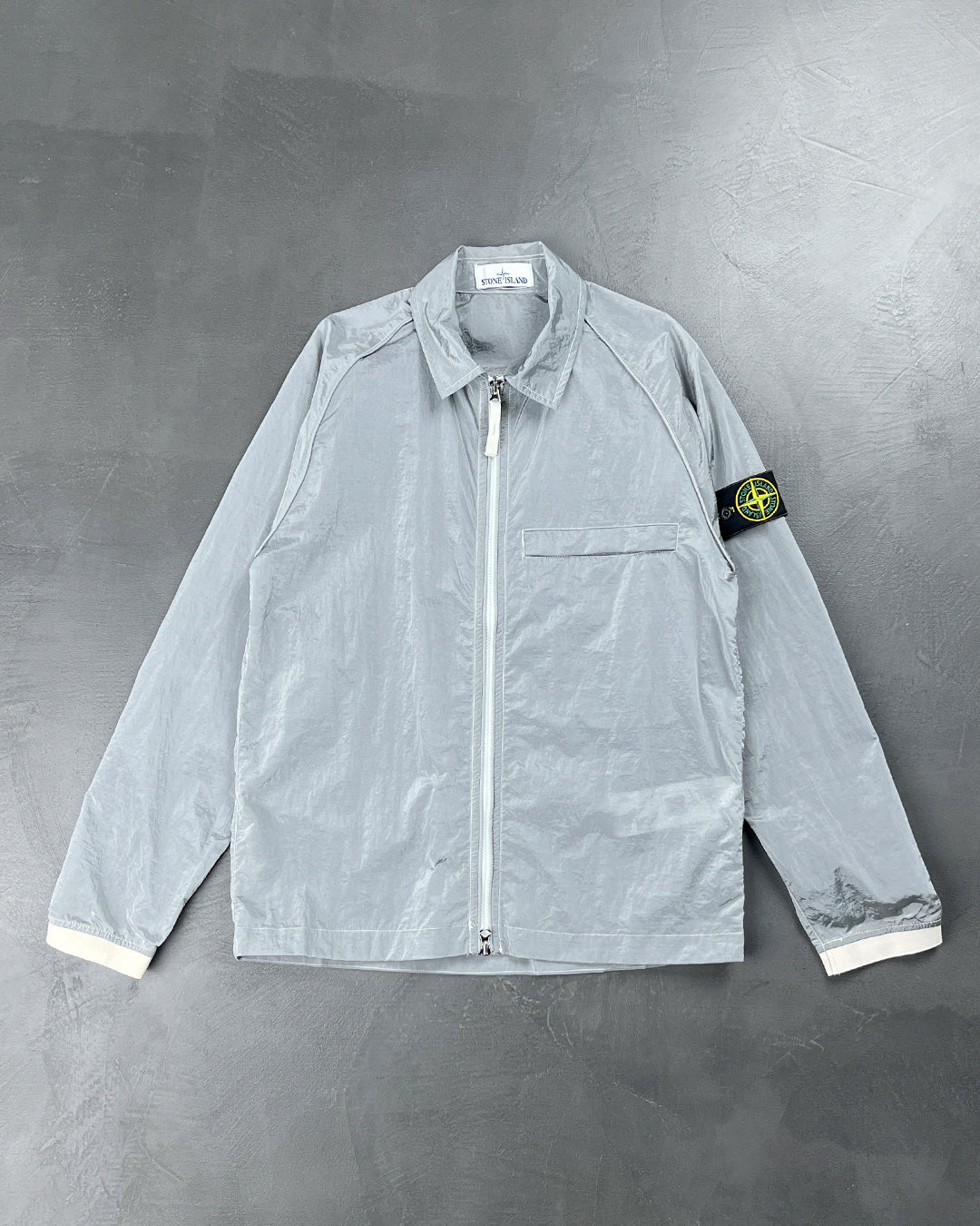 12321 Garment-Dyed Nylon Metal Overshirt Ice SI0105-IC