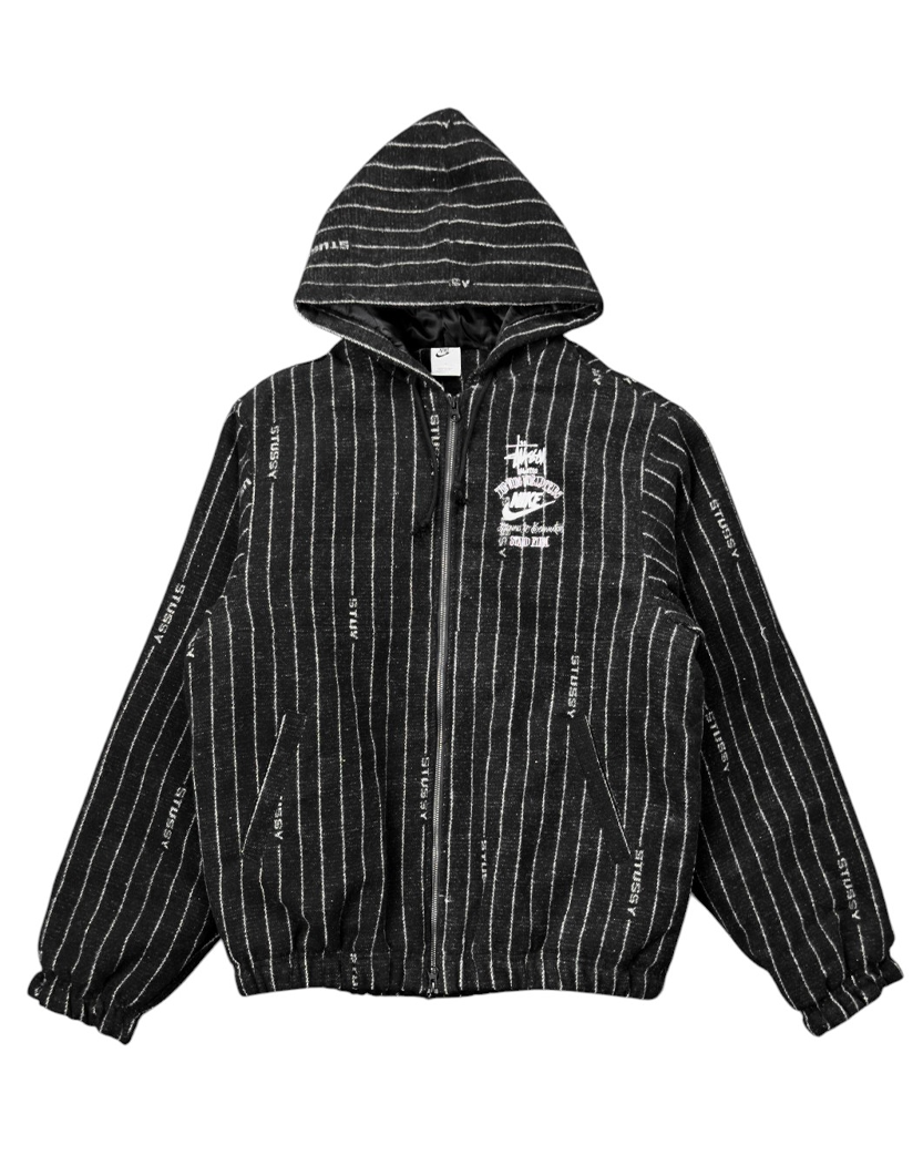 Nike x Stussy Stripe Wool Jacket Black