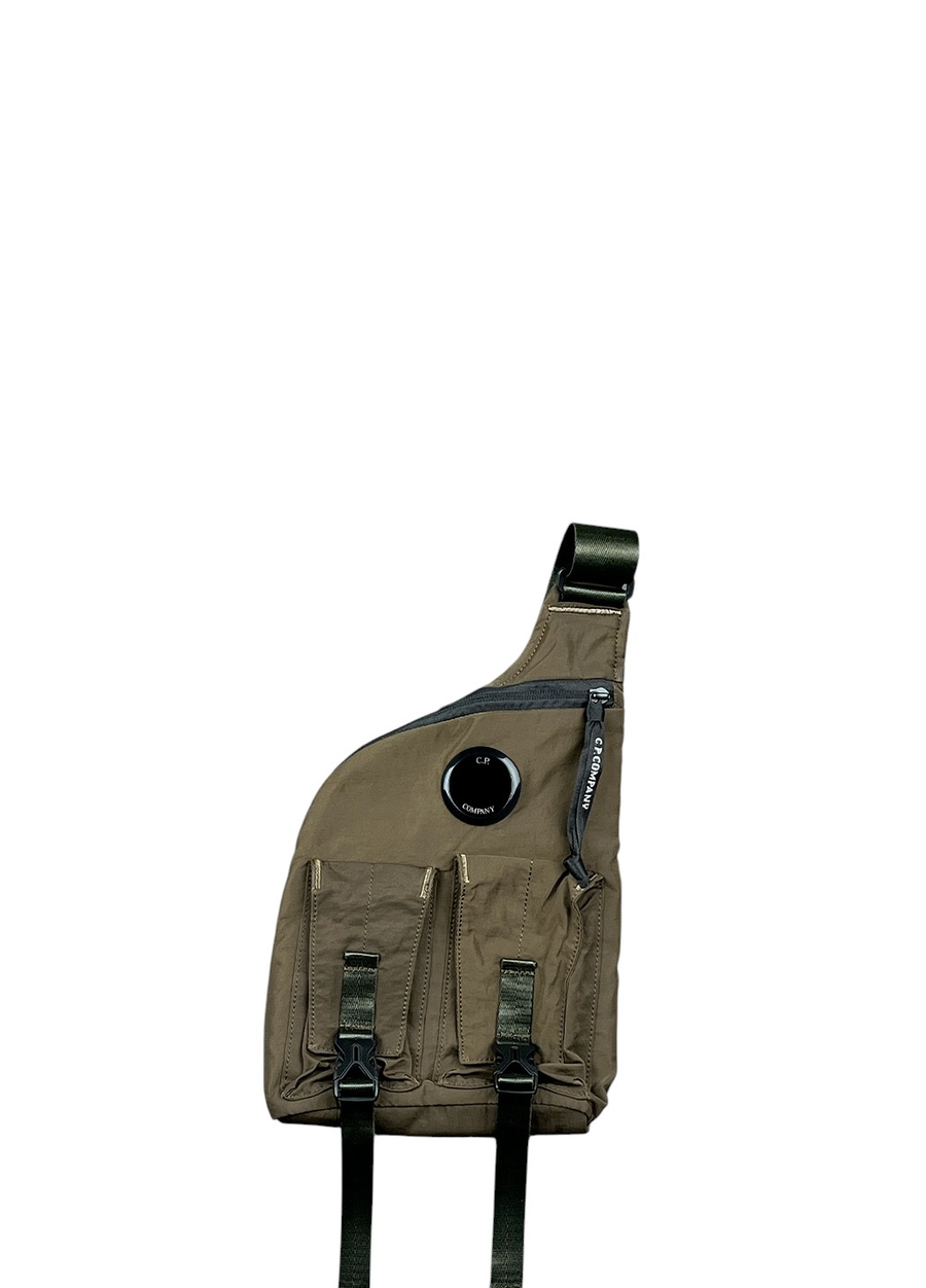 C.P. COMPANY Black Nylon Crossbody Backpack Olive