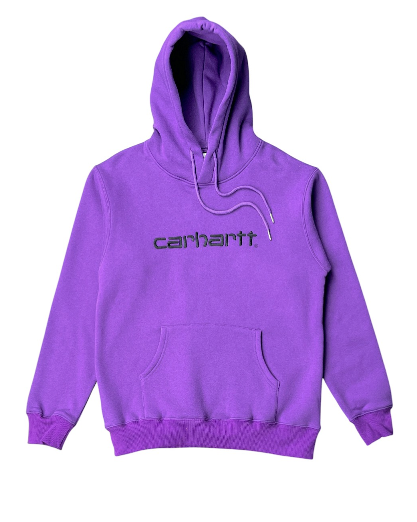Carhartt WIP Logo Hoodie Purple - UNIFORM