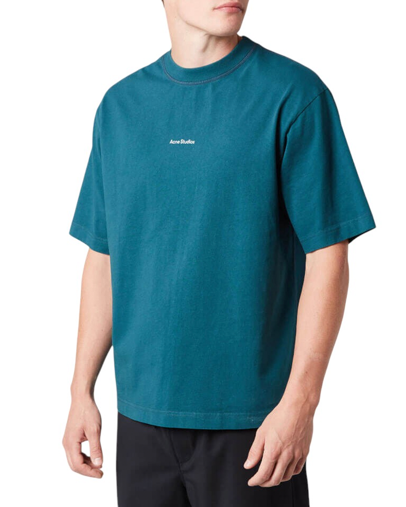 Acne Studios Logo cotton jersey T-shirt Deep Petrol