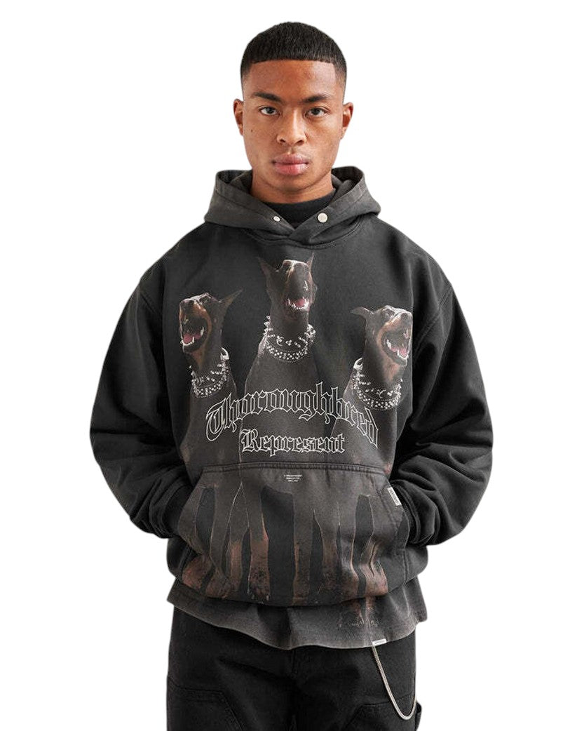 REPRESENT THOROUGHBRED HOODIE VINTAGE BLACK