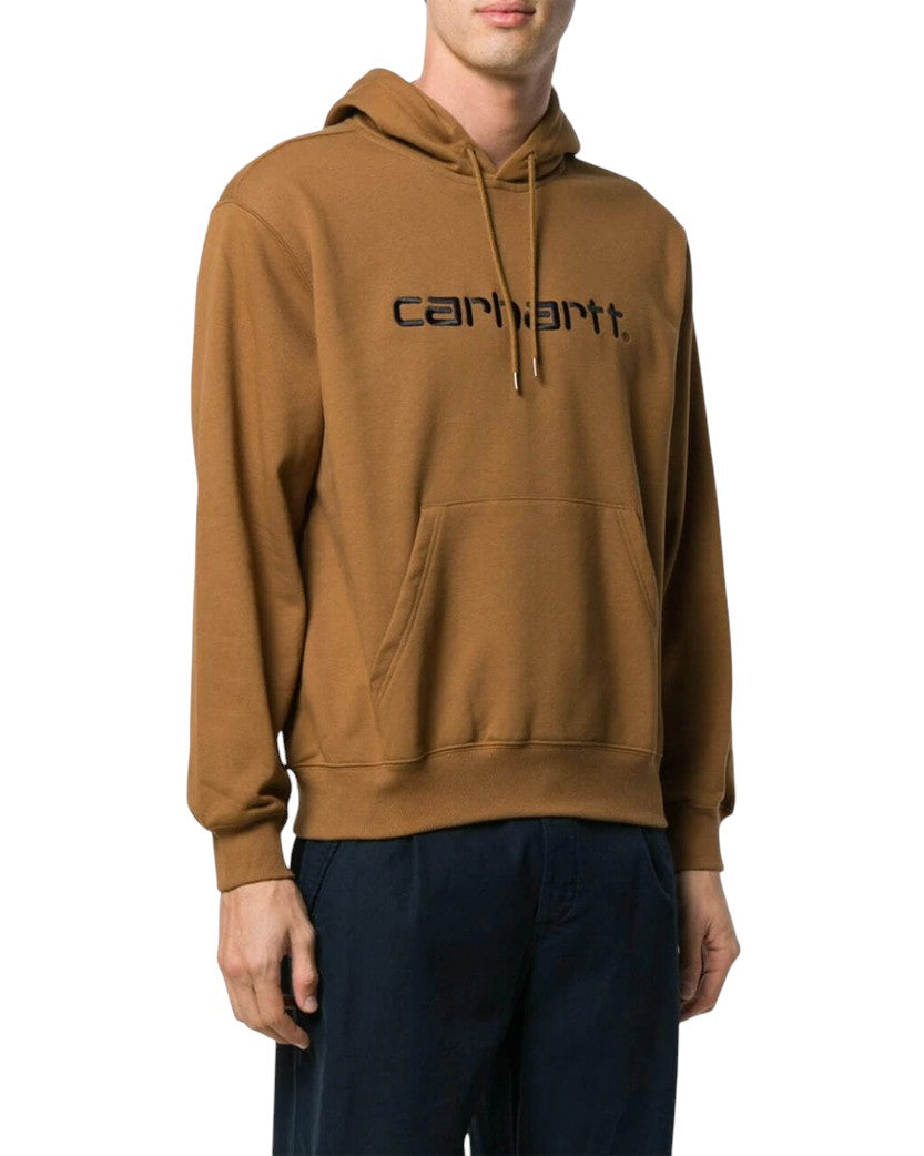 Carhartt WIP Logo Hoodie Brown