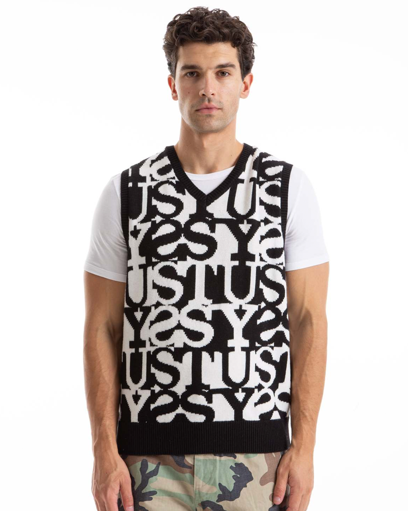 STUSSY Stacked Sweater Vest Ivory