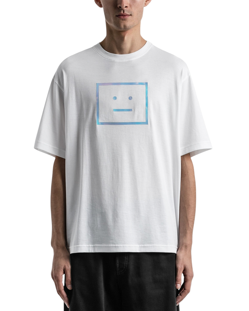 Acne Studios Exford Metallic Face Patch T-Shirt White