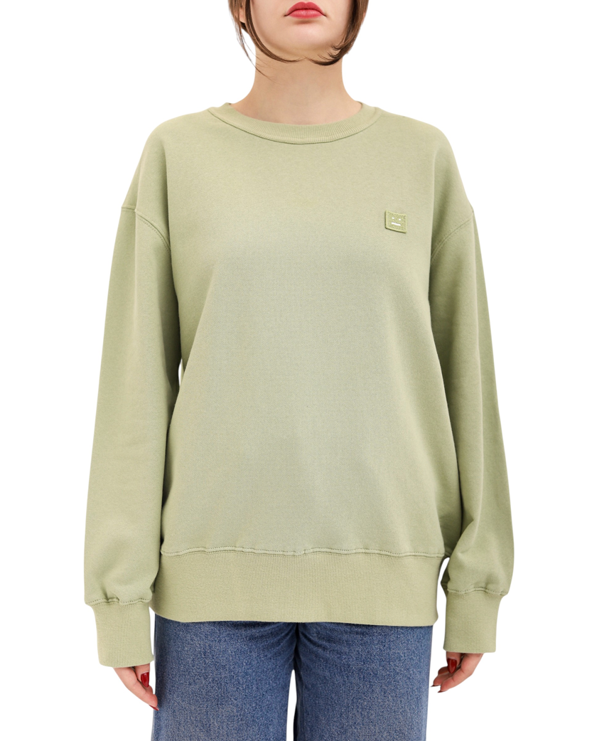 Acne Studios Face Patch Crewneck Sweatshirt Sage
