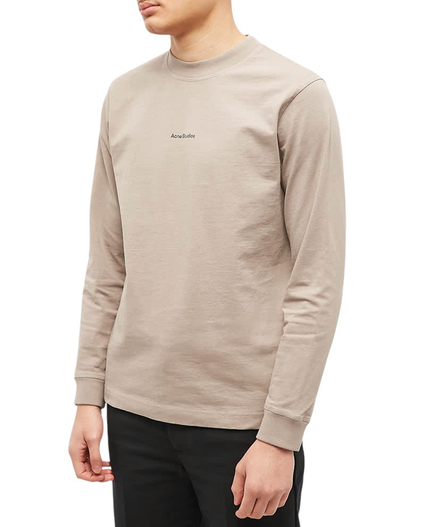 Acne Studios Erwin Long Sleeve Stamp Tee Oyster