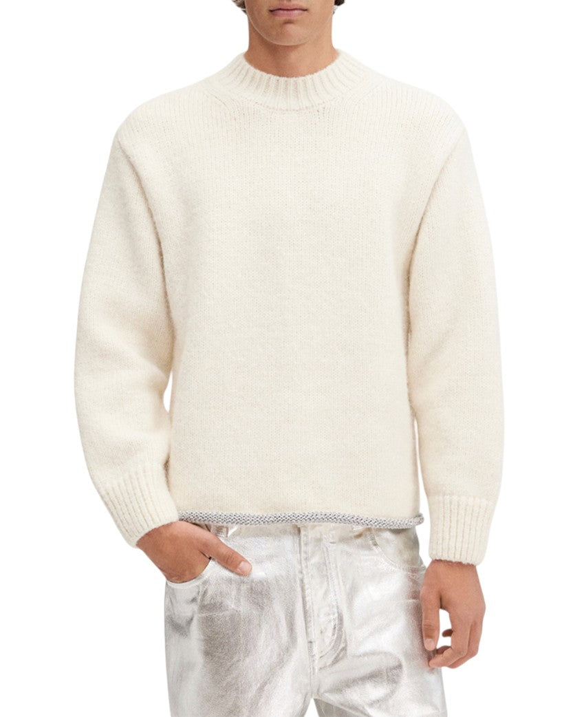 Jacquemus La Maille Pavane Sweater Silver Logo White