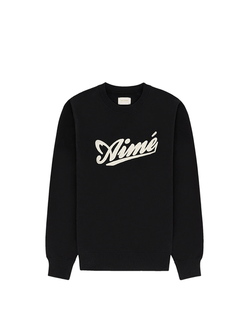 Aime Leon Dore Cycling Logo Crewneck Sweatshirt Jet Black