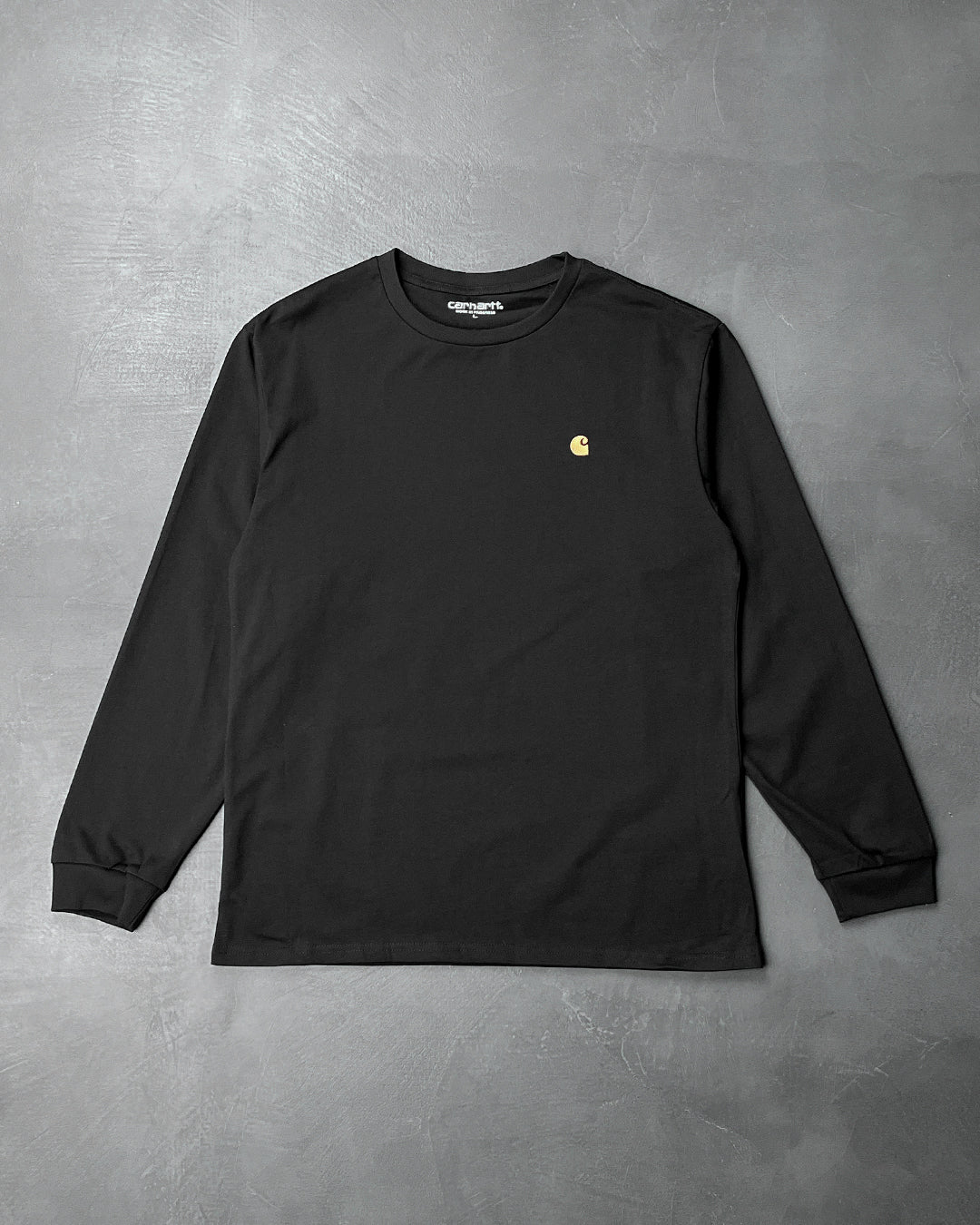 Carhartt WIP Chase Golden Logo Long Sleeve Black