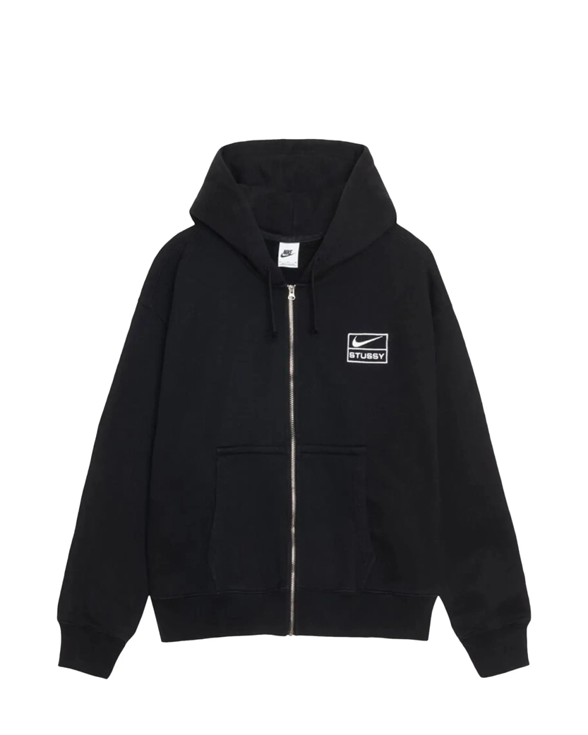 Nike x Stussy Full-Zip Fleece Hoodie Black
