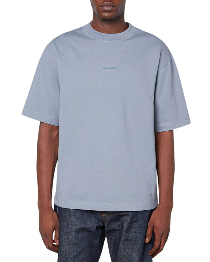 Acne Studios Logo cotton jersey T-shirt Sky Blue