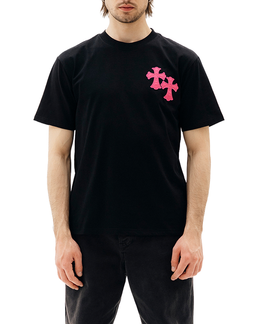 Chrome Hearts T-Shirt Black With Pink Logo CH109-BK
