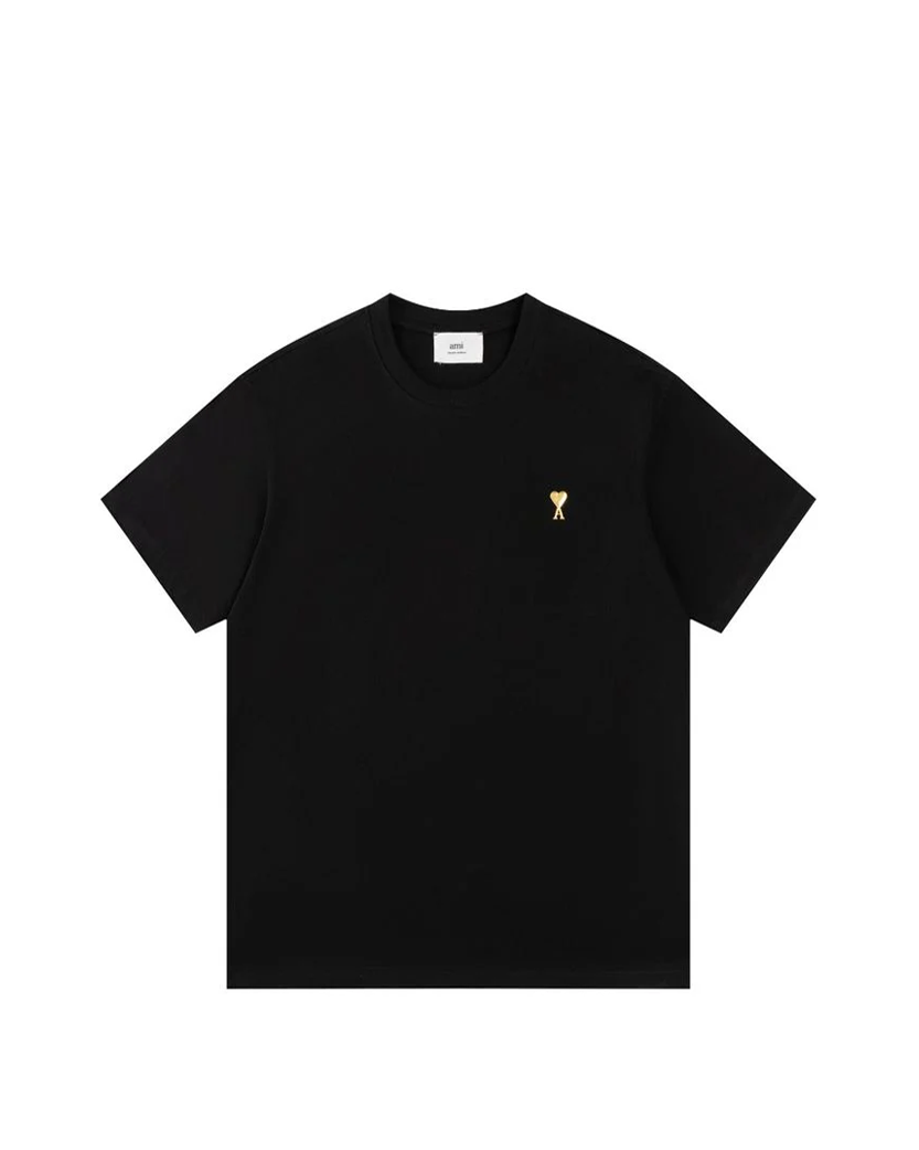 AMI Paris Ami De Coeur Gold Small Heart T-Shirt Black