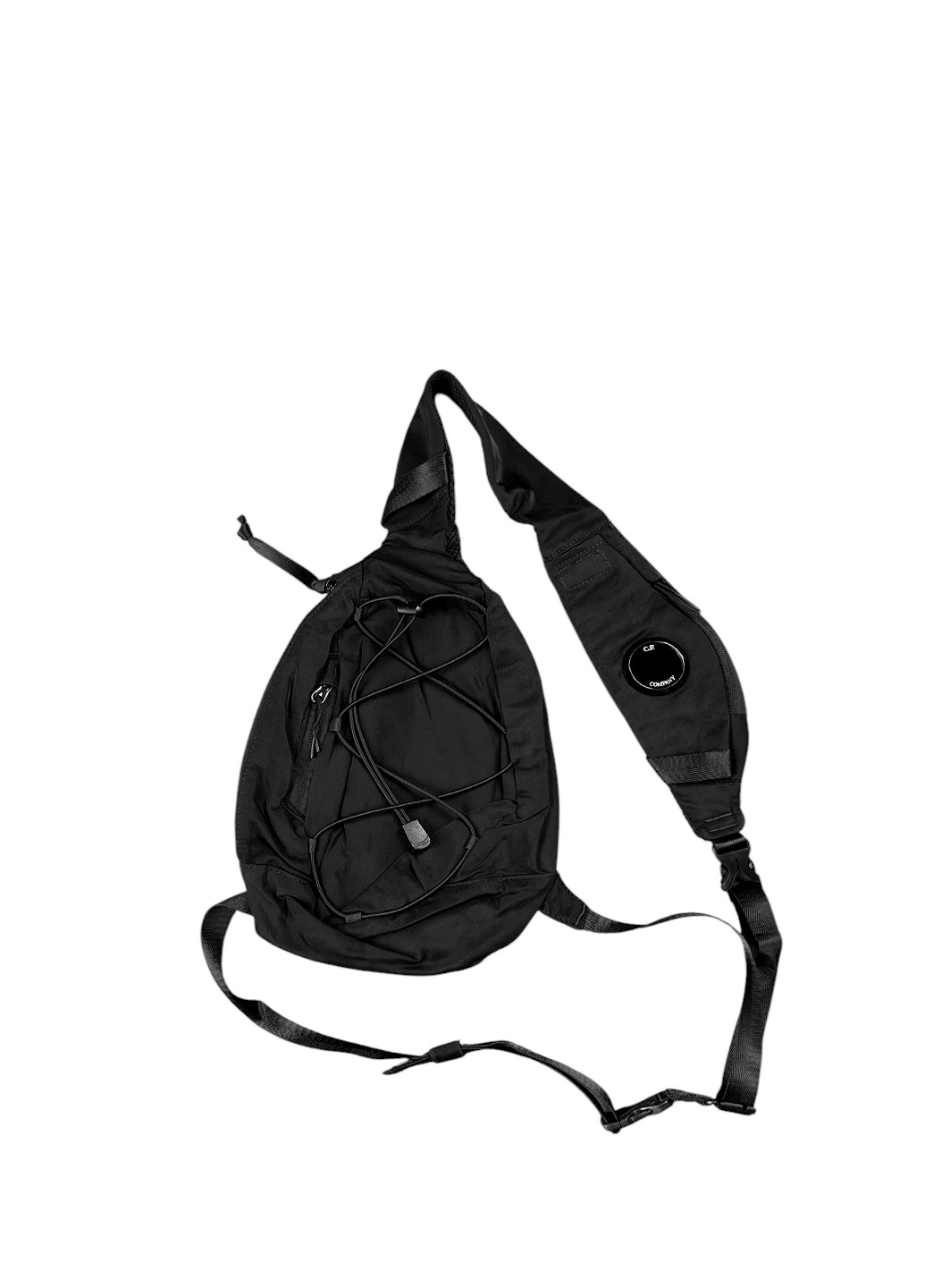 C.P. Company Garment Dyed Nylon Sateen Shoulder Bag Black