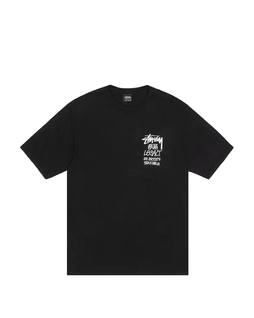 STUSSY x Our Legacy Surfman Pigment Dyed Tee Black