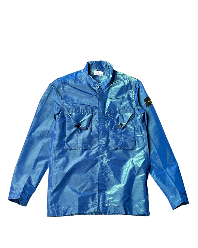 Nylon Metal Colour Weft Shirt Navy SI0101-NA