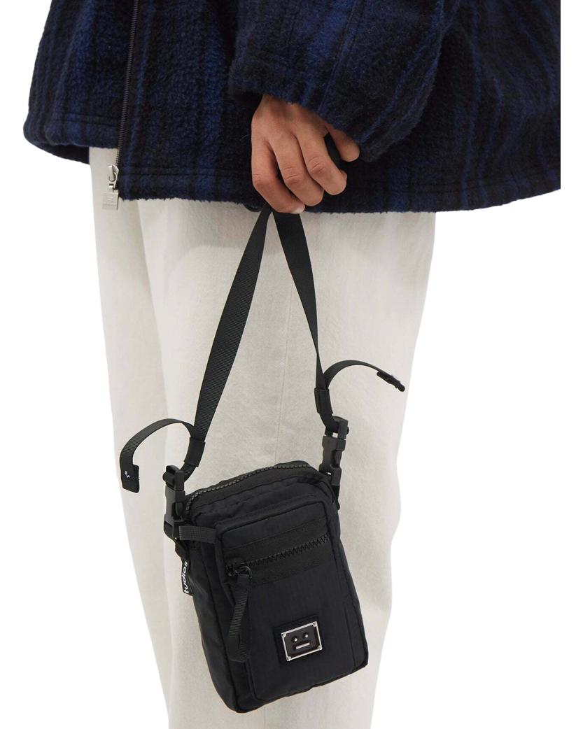 Acne Studios Arvel Face-patch ripstop cross-body bag Black