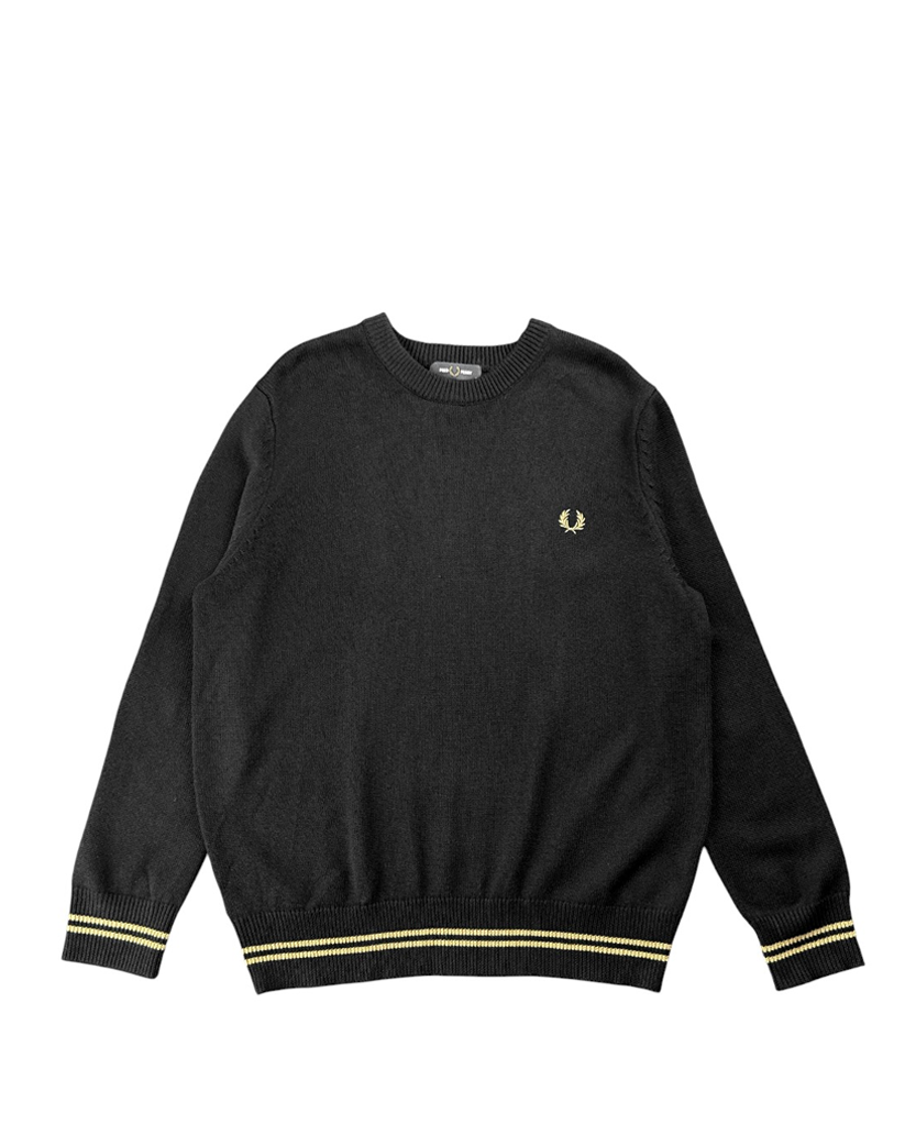 FRED PERRY Crew Neck Sweatshirt Black and Gold