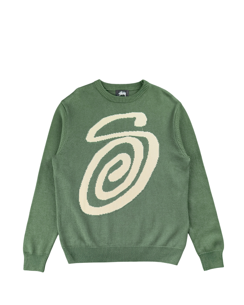 STUSSY Curly S Sweater Green