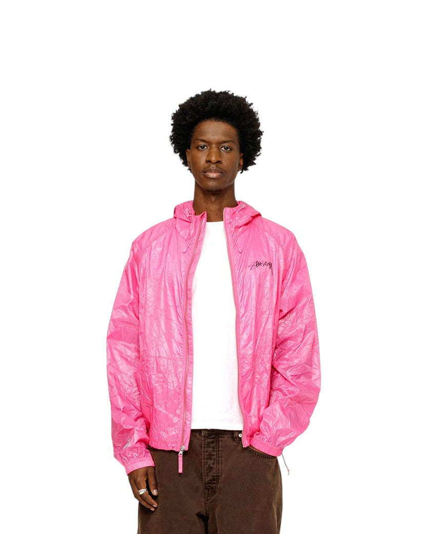 STUSSY Wrinkled Nylon Beach Shell Jacket Pink