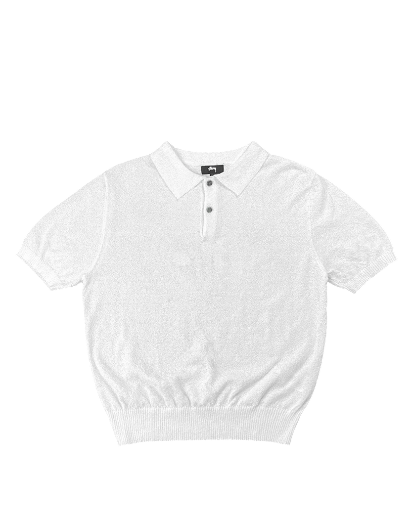 STUSSY Textured SS Polo Sweater Bone