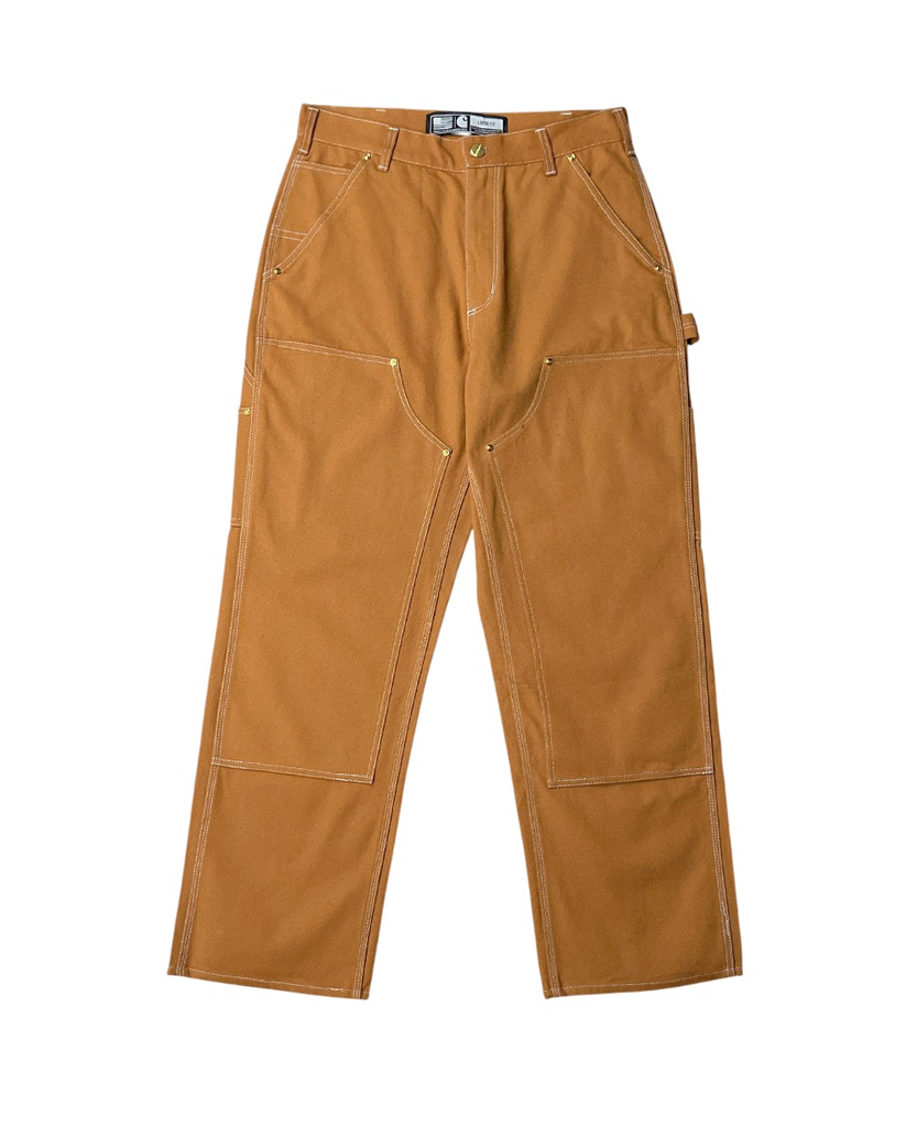 Carhartt WIP B136 Carhartt Double Front Dungarees Brown