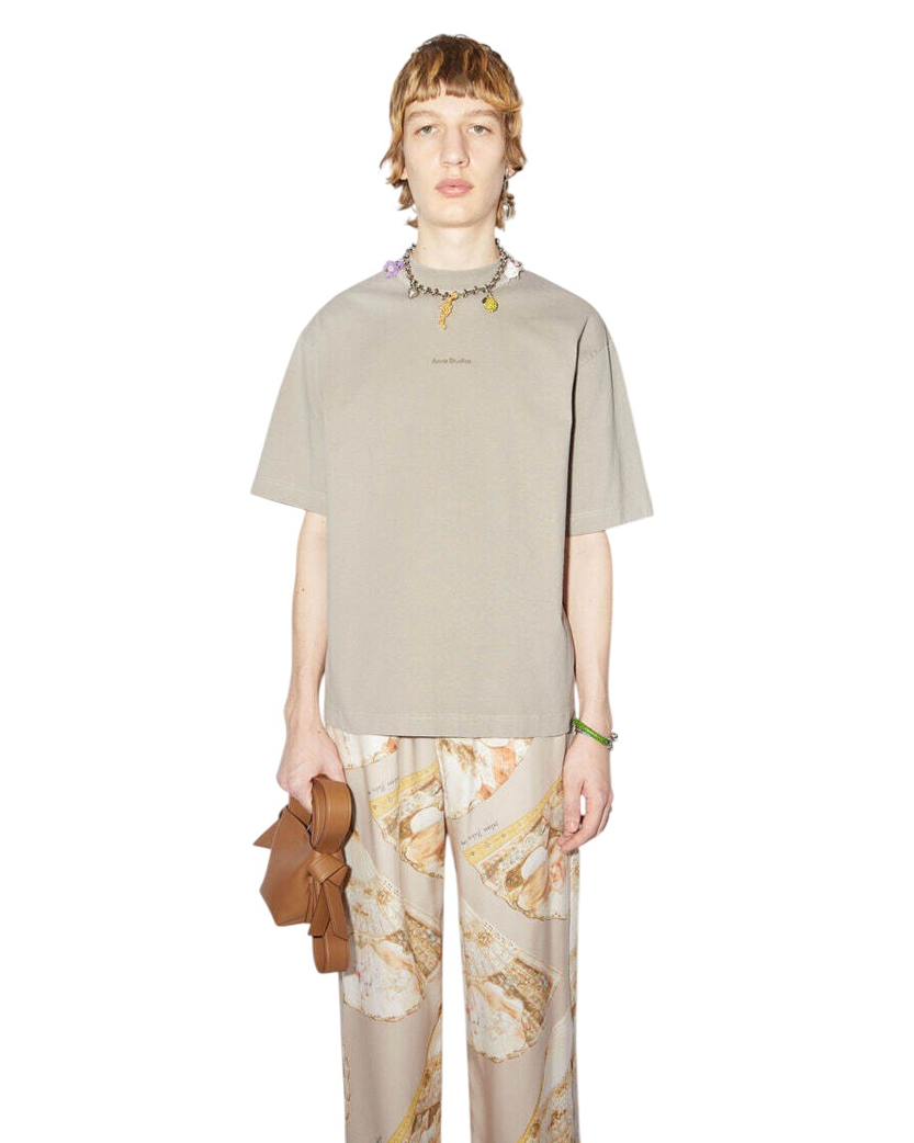 Acne Studios Logo cotton jersey T-shirt Oyster Grey