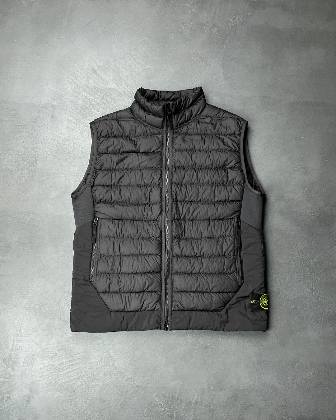 G0124 Garment Dyed Micro Yarn Down Gilet Black SI151-BK