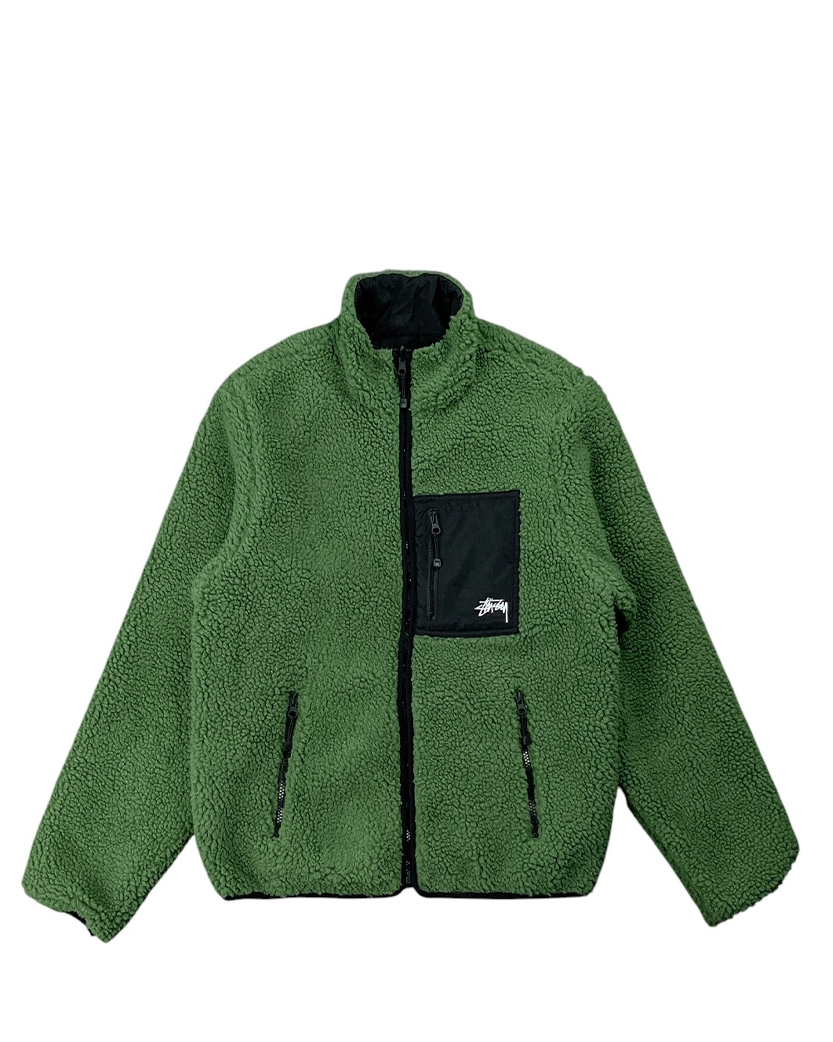 STUSSY 8 BALL SHERPA JACKET GREEN - UNIFORM