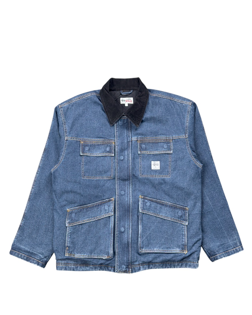 STUSSY Washed Canvas Shop Jacket Denim Blue
