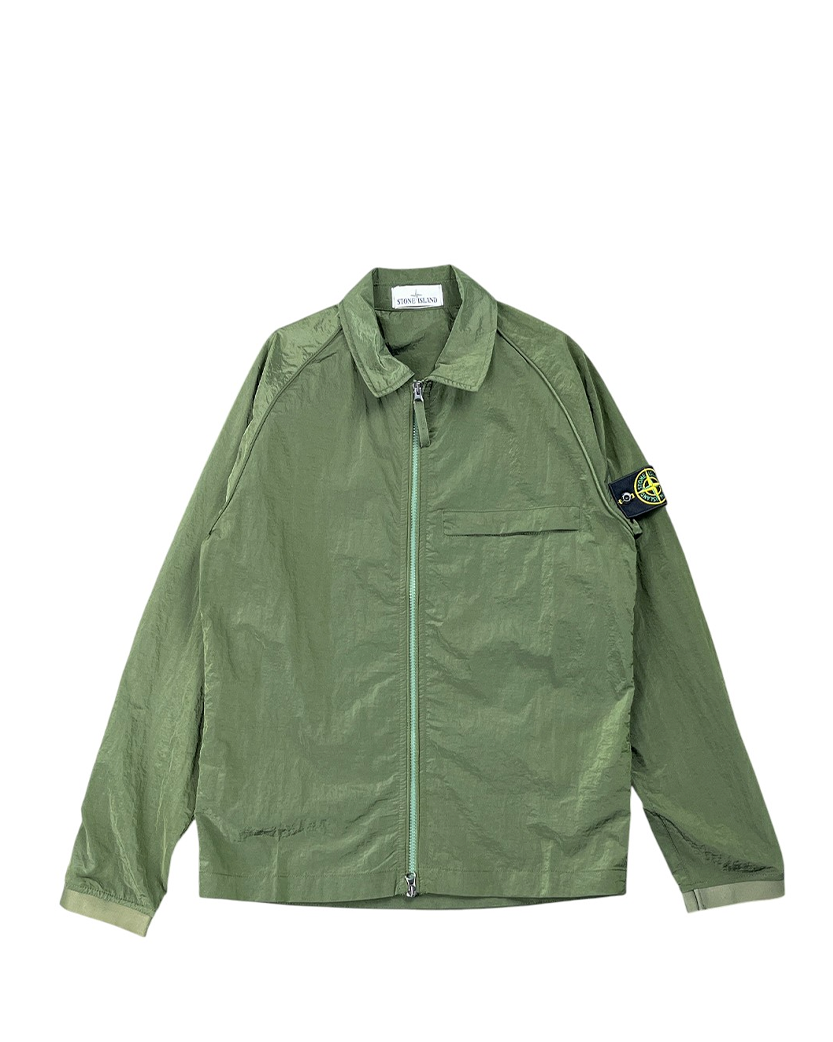 12321 Garment-Dyed Nylon Metal Overshirt Olive SI0105-OL