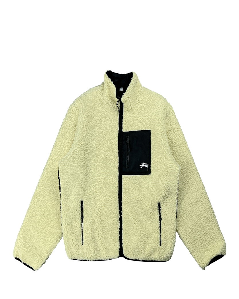 STUSSY 8 BALL SHERPA JACKET NATURAL