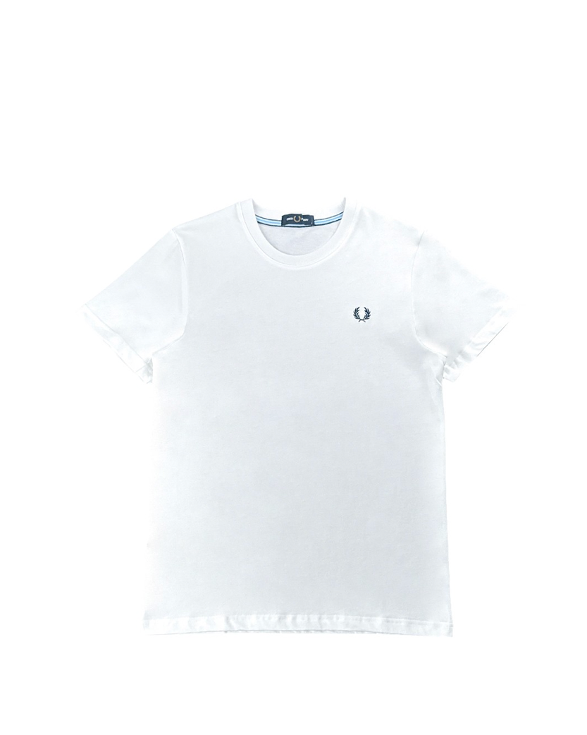 FRED PERRY Ringer T-Shirt White with Black Logo