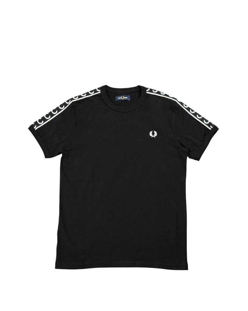 FRED PERRY Tape Ringer T-Shirt Black