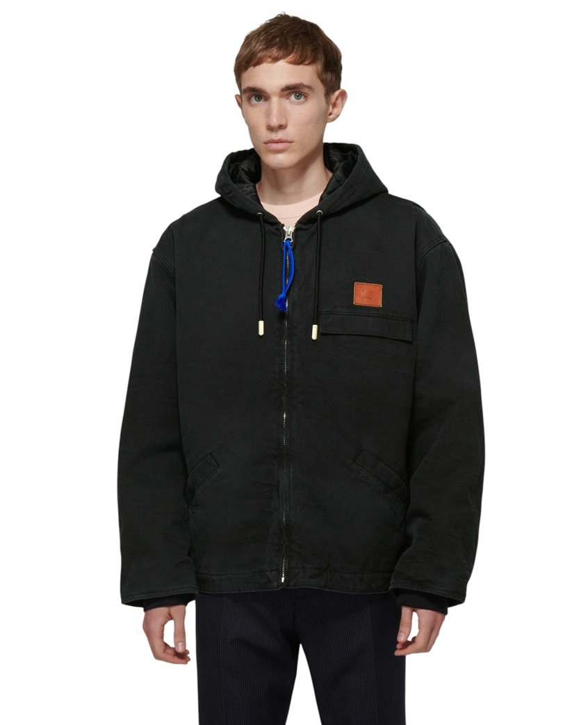 Acne Studios Hooded cotton jacket Black
