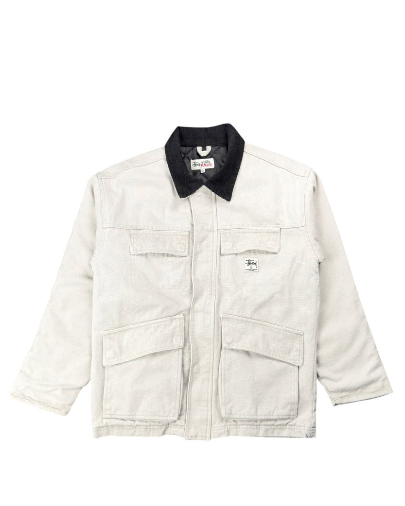STUSSY Washed Canvas Shop Jacket Bone