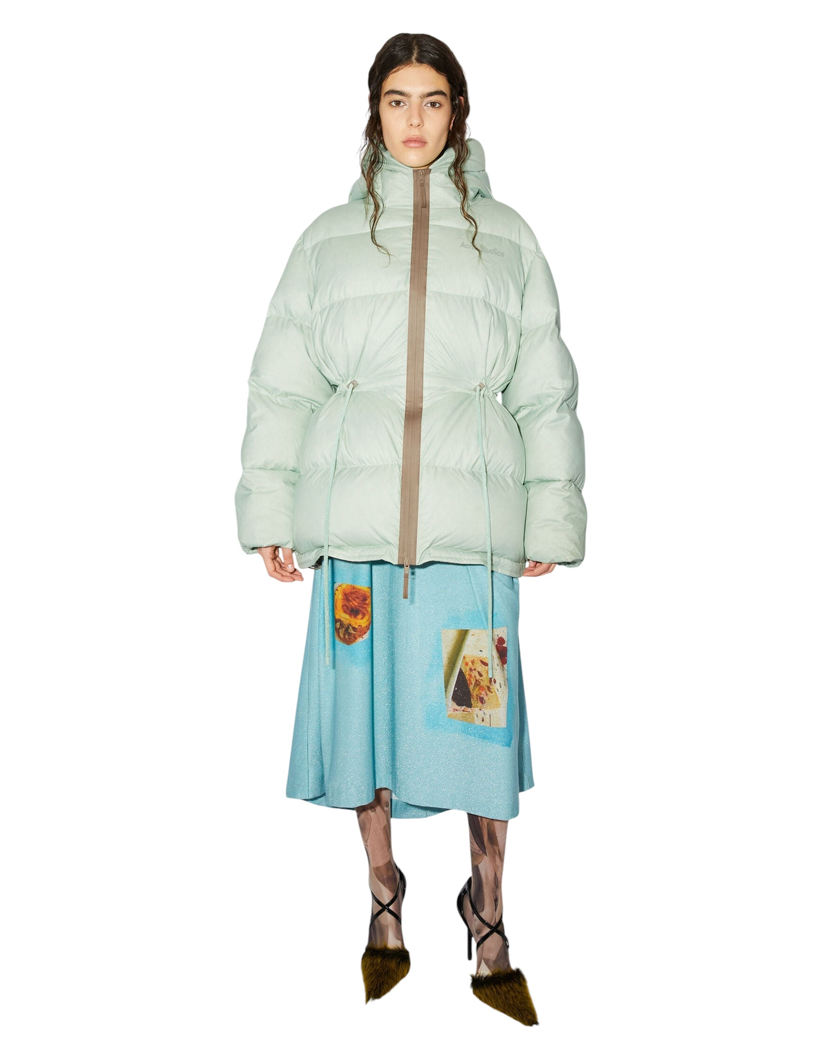 Acne Studios Hooded puffer coat Spearmint green