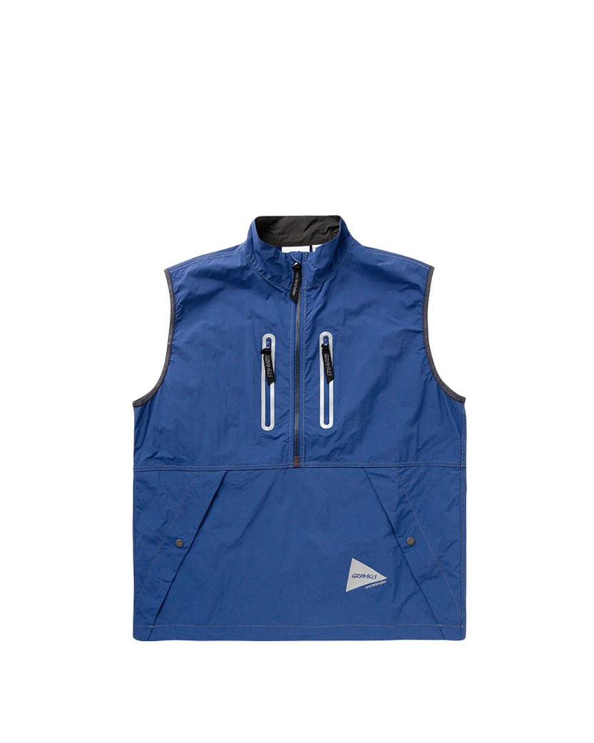 Gramicci x And Wander Brushed Nylon Vest Blue
