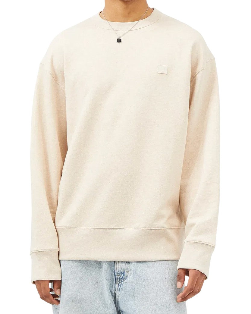Acne Studios Face Patch Crewneck Sweatshirt Cream