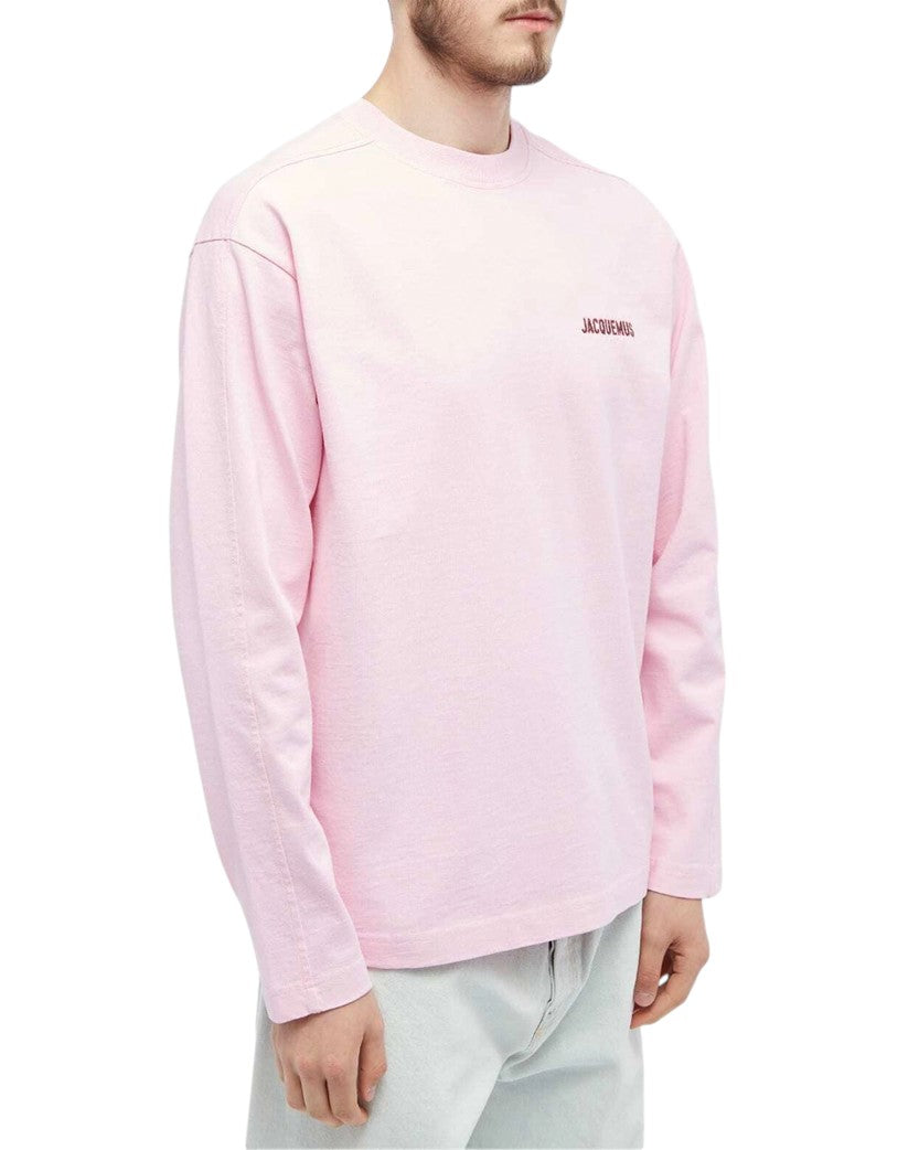 Jacquemus Pavane Logo Long Sleeve T-Shirt Pink