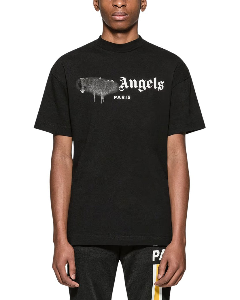 Palm Angels Paris Sprayed Logo T-Shirt Black