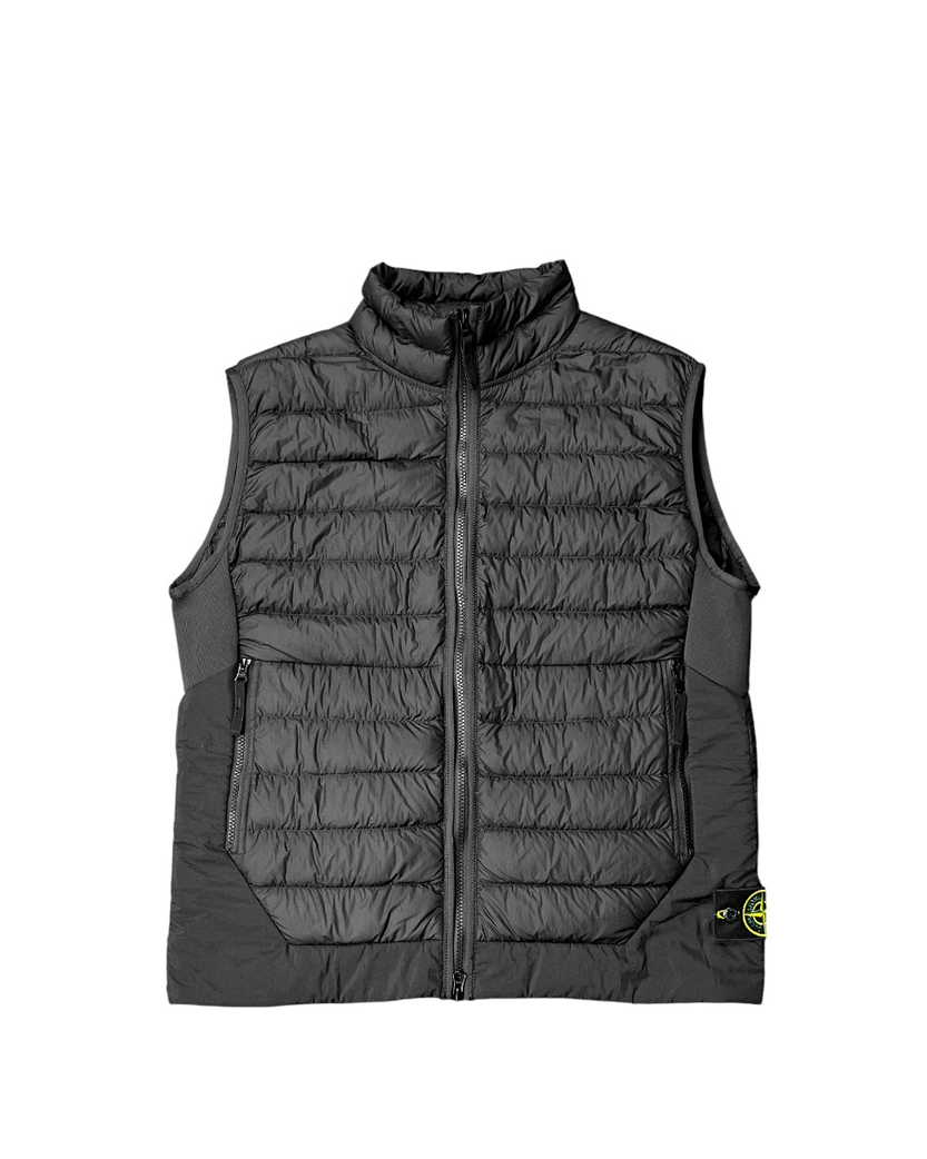 G0124 Garment Dyed Micro Yarn Down Gilet Black SI0151-BK
