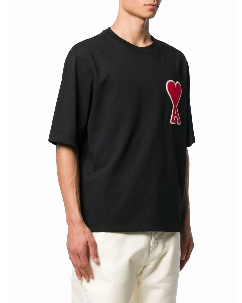 AMI Paris Exclusive Ami De Coeur T-Shirt Black Red Heart
