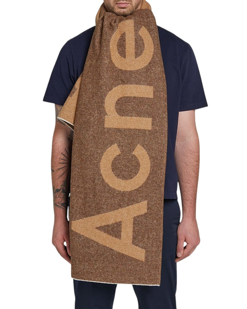 Acne Studios Toronty Logo Scarf Brown