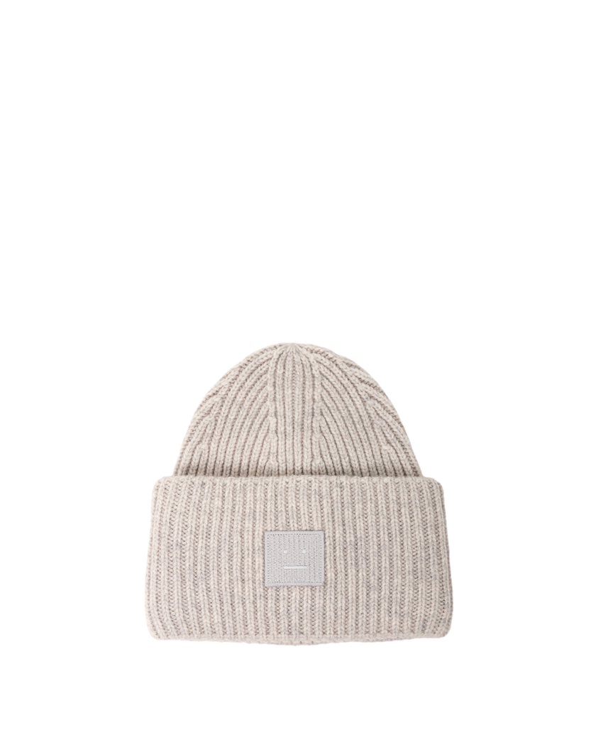 Acne Studios Rib knit beanie hat light grey