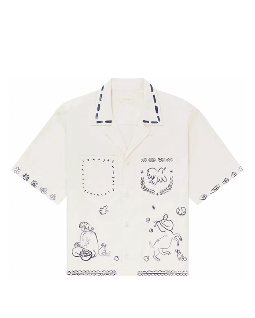 Aime Leon Dore Lesvos Cropped Camp Shirt Cream