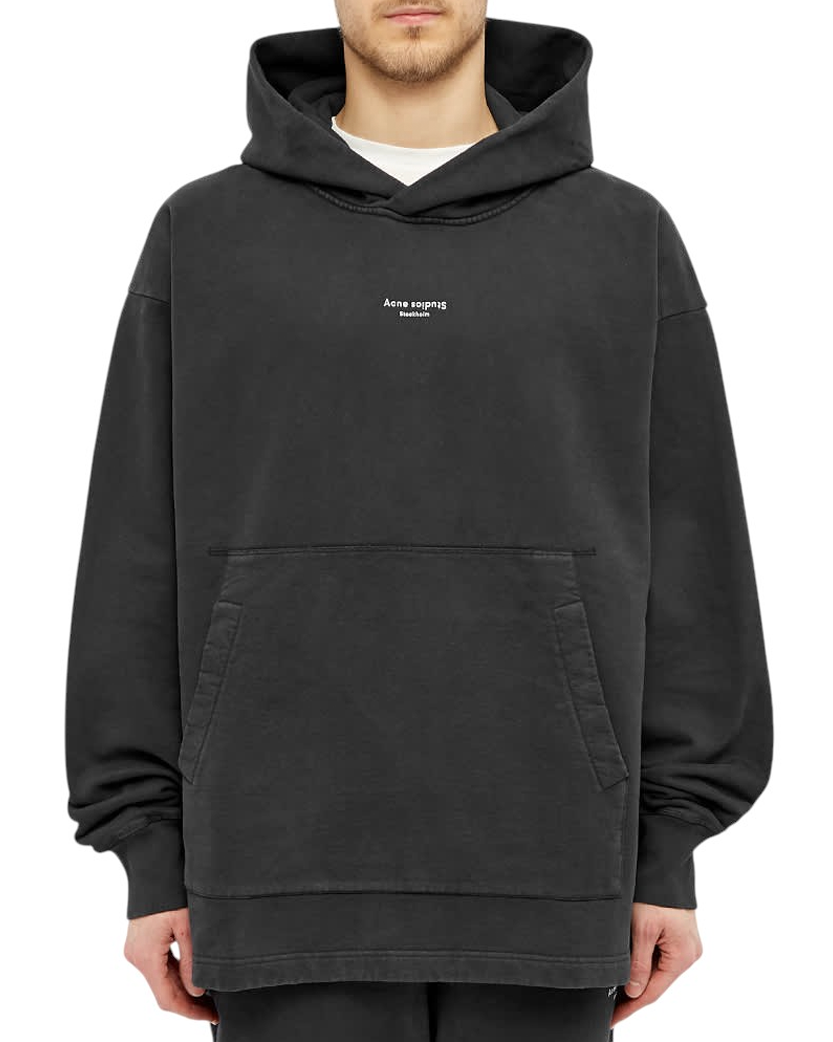 Acne Studios Franklin Reverse Logo Hoody Black