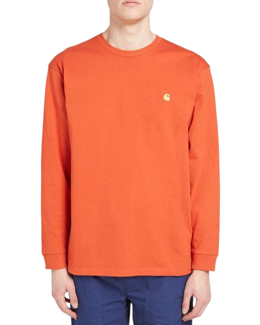 Carhartt WIP Chase Golden Logo Long Sleeve Orange