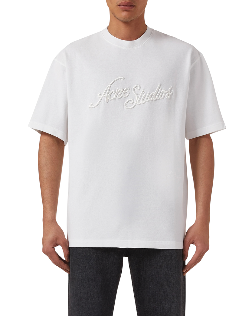 Acne Studios Exford Tourist Logo T-Shirt Optic White